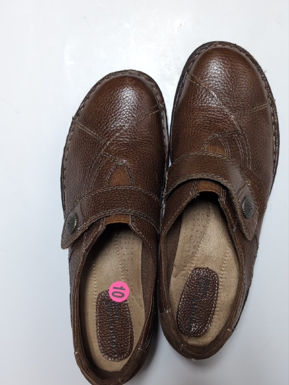 Earth Origins Brown Leather Slip-On Loafers - Picture 2 of 6